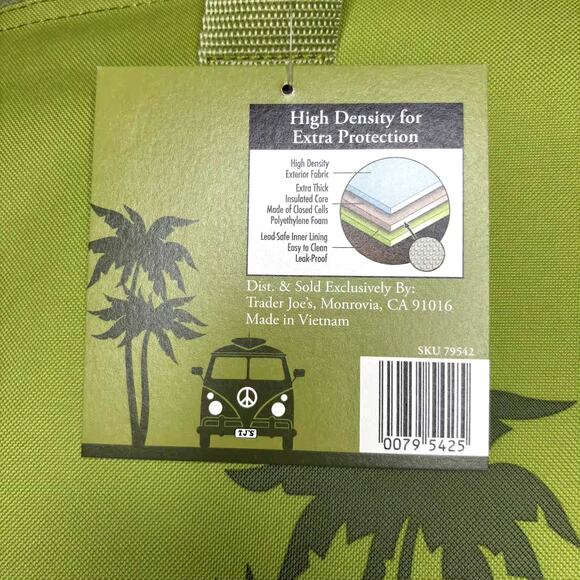 Set of 2 — Trader Joe’s Large Reusable Insulated Cooler Tote Bag Olive Green NWT - Picture 5 of 16